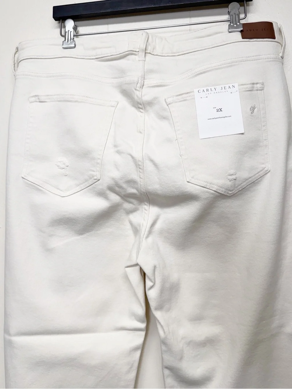 NEW CARLY JEAN LOS ANGELES CJLA Chrissy Straight Distressed Sea Salt Jeans 2X
